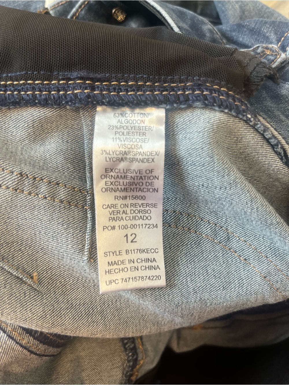 Democracy Ab Solution Indigo Skinny Jeans - Medium  Wash Sz 12 - Picture 7 of 8